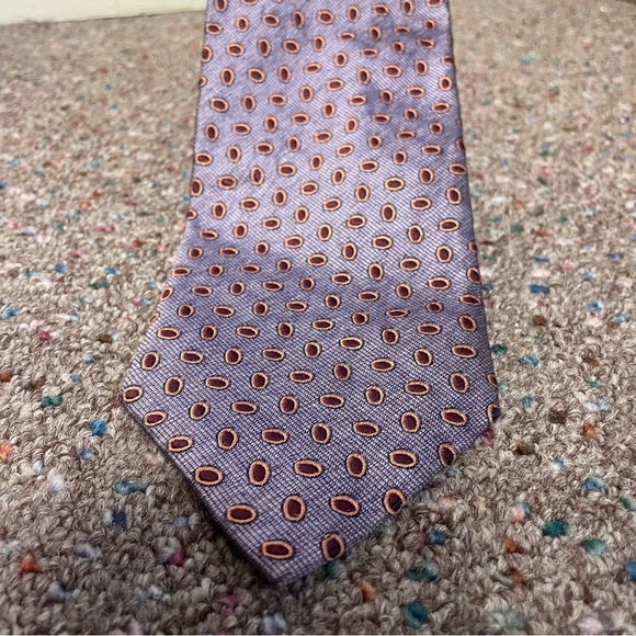 Vintage Ermenegildo Zegna Men’s Neck Tie 100% Silk Made In Italy Purple Dots - Picture 2 of 6